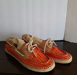 VC  Signature By Vince Camuto Orange  Espadrille Flats Boat Shoes Sz.8.5 M